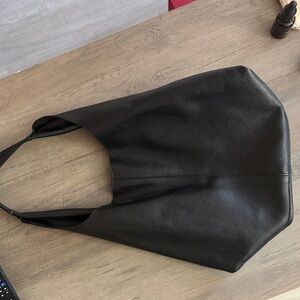 Elegant Black Leather Tote Bag